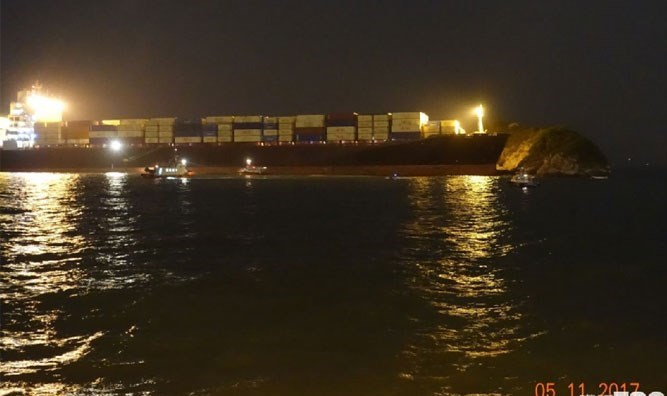 برخورد کشتی باری ایران با جزیره نزدیک هنگ کنگ