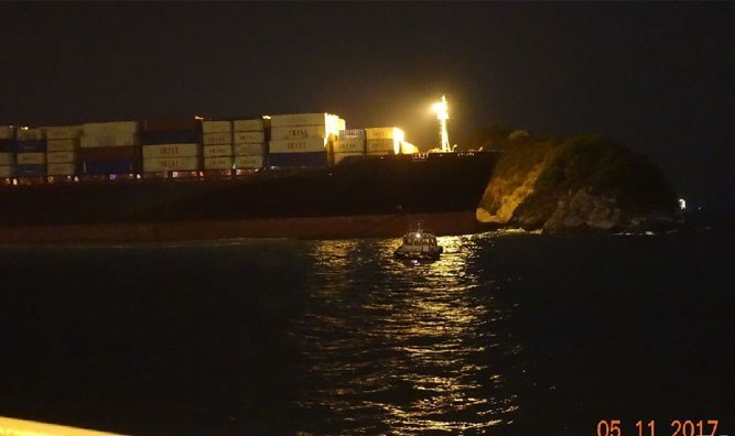برخورد کشتی باری ایران با جزیره نزدیک هنگ کنگ