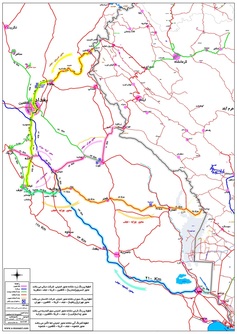 نقشه مسیرهای تردد زائران در کشور عراق
