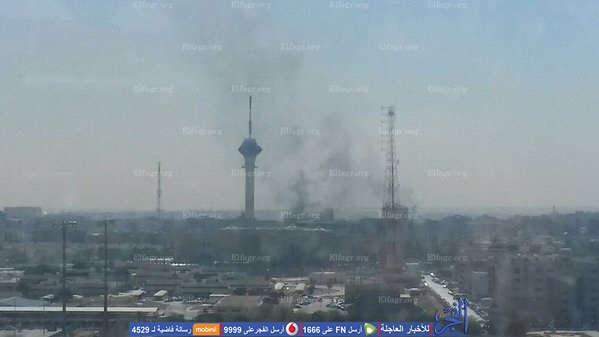 رسانه سعودی در آتش سوخت+ تصاویر
