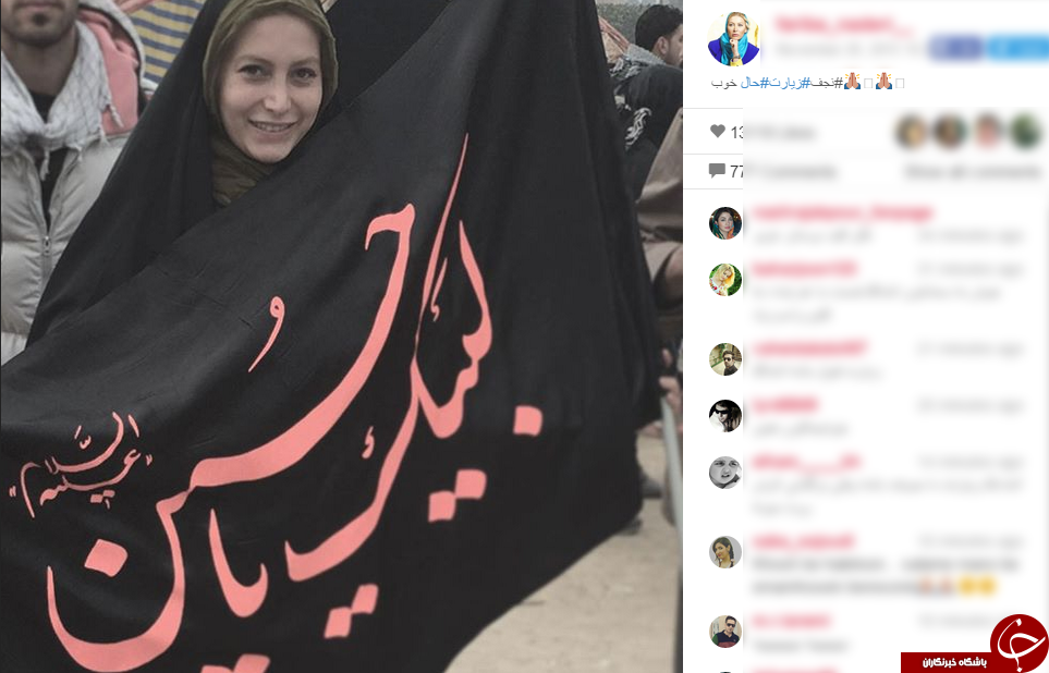 پرچم امام حسین در دستان بازیگر 