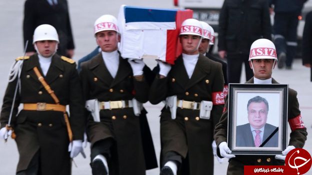 مراسم انتقال جسد سفیر ترور شده روسیه از آنکارا به مسکو + تصاویر