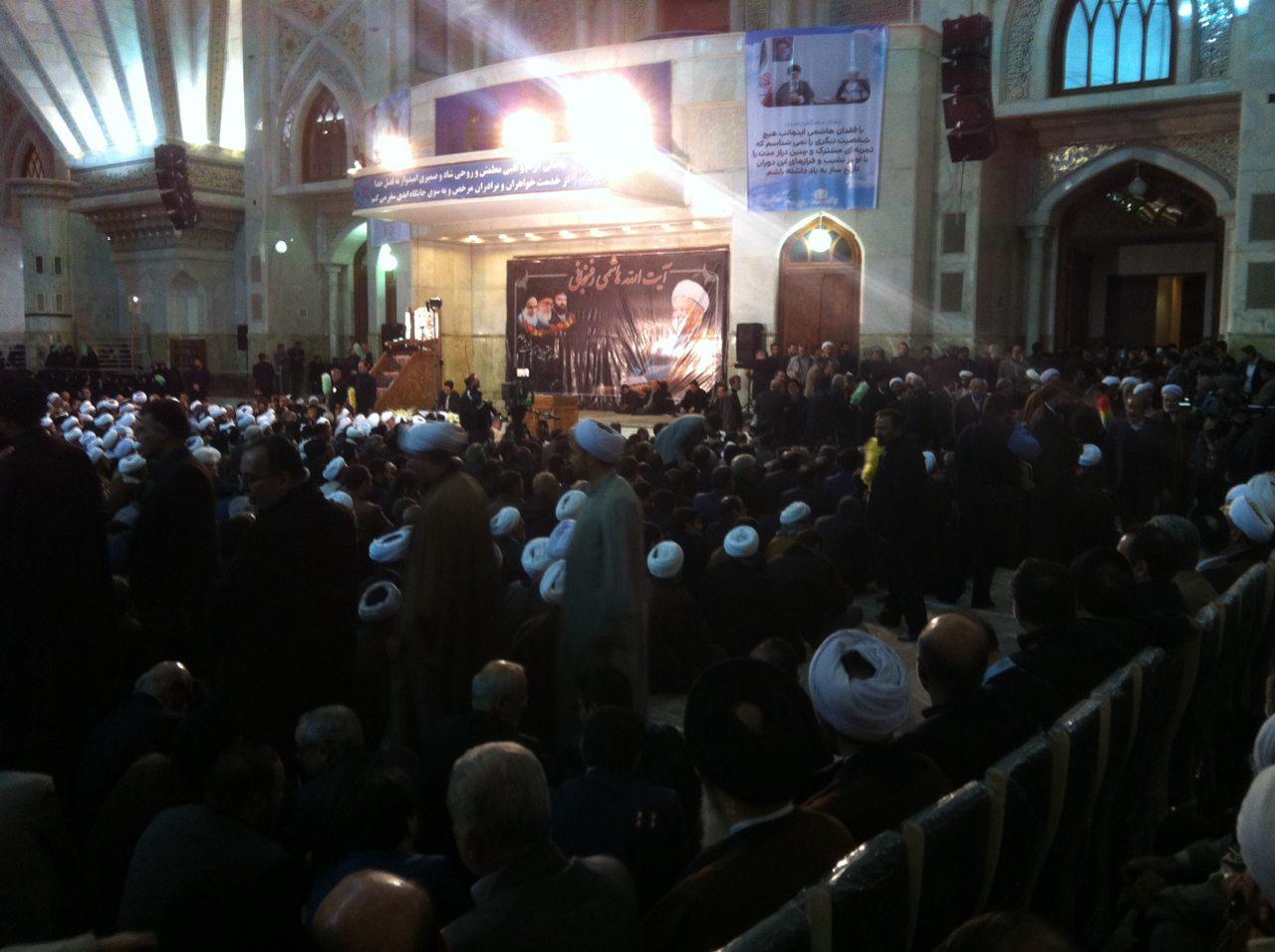 مراسم هفتمین روز درگذشت آیت الله هاشمی رفسنجانی در حرم امام راحل آغاز شد+تصاویر