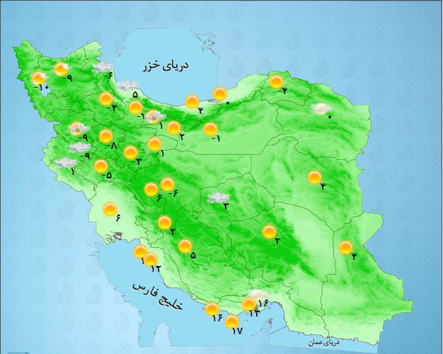 وضعیت آب و هوای کشور در 12 بهمن ماه/ سامانه بارشی ظهر امروز وارد کشور می شود + جدول