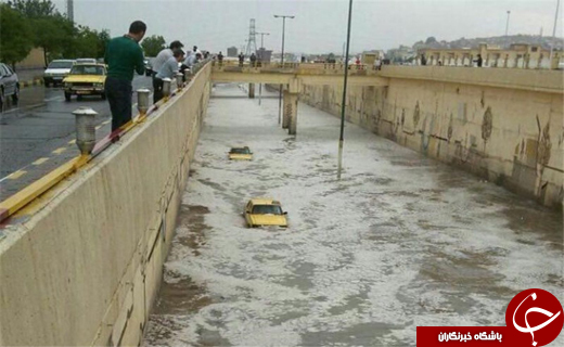 بارش شدید باران و تگرگ در تبریز+تصاویر