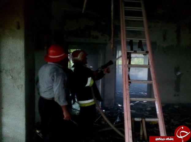 معتادان عامل آتش‌سوزی ساختمانی در چالوس+ تصاویر