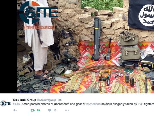 واکنش یک مقام پنتاگون به ادعای داعش درباره دستیابی به تجهیزات نظامی آمریکا در افغانستان