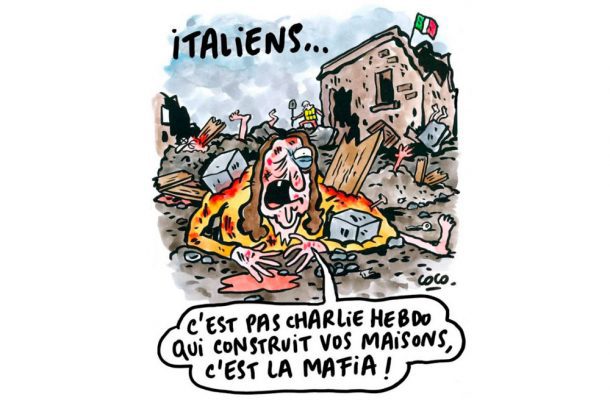شارلی ابدو بار دیگر به زلزله‌زدگان ایتالیایی توهین کرد/ سفیر فرانسه واکنش نشان داد+ عکس