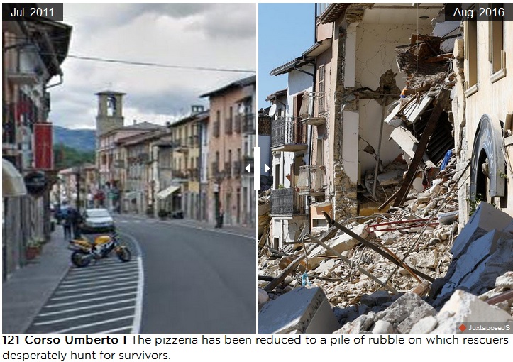 ایتالیا، پیش و پس از زلزله ویرانگر+ تصاویر