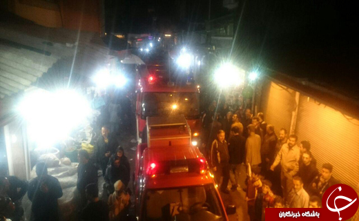 آتش سوزی در بازار رشت هم اکنون +تصاویر
