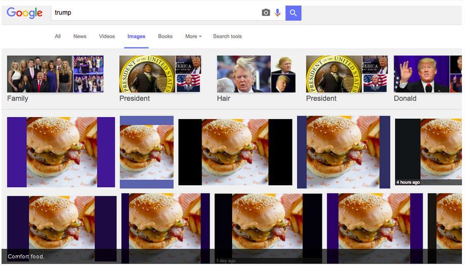 افزونه مرورگری که به جای نام ترامپ، همبرگر نمایش می‌دهد!+‌ عکس