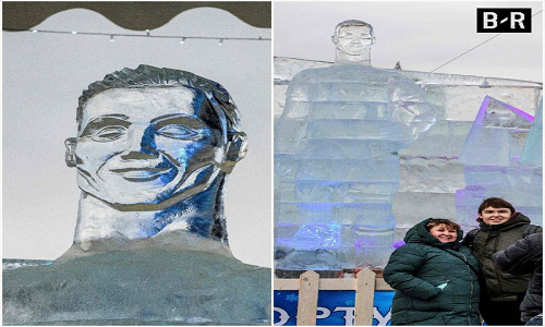 مجسمه یخی رونالدو در روسیه