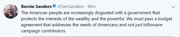 برنی سندرز: مردم آمریکا از دولت مدافع حقوق ثروتمندان بیزار شده‌اند