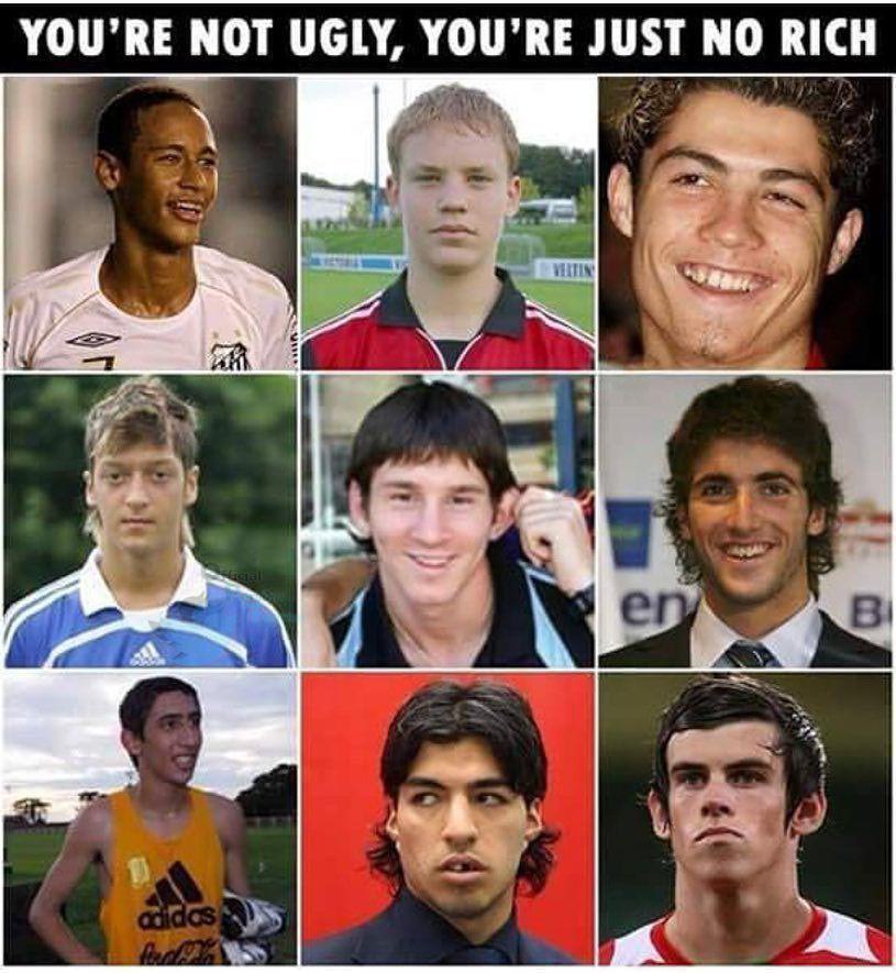 چهره واقعی فوتبالیست ها قبل از پولدارشدن+ عکس