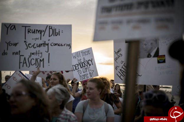 اعتراض همزمان فلسطینیان و صهیونیست‌ها به حضور ترامپ در سرزمین‌های اشغالی+ تصاویر