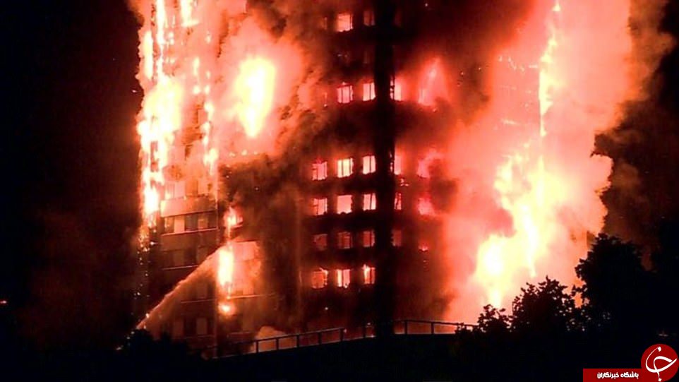 آتش‌سوزی در برجی مسلمان‌نشین در لندن+ تصاویر