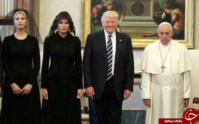 راز حجاب متفاوت ملانیا ترامپ در دیدار با پاپ بر خلاف عربستان+ تصاویر