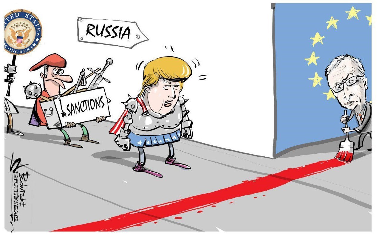 کاریکاتور/عبور ترامپ از خط قرمز اروپا