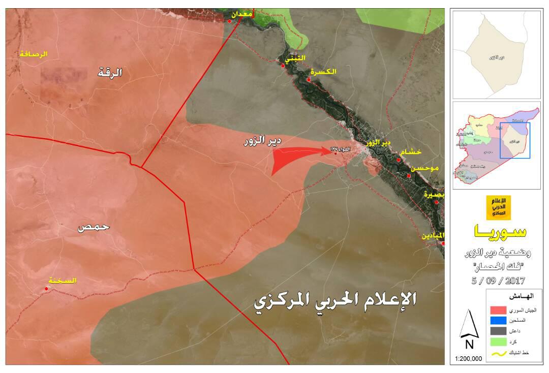 پیروزی طلایی ارتش سوریه در شکست حصر دیرالزور/شاه کلید نابودی داعش در شرق سوریه چیست؟ + نقشه و جزئیات