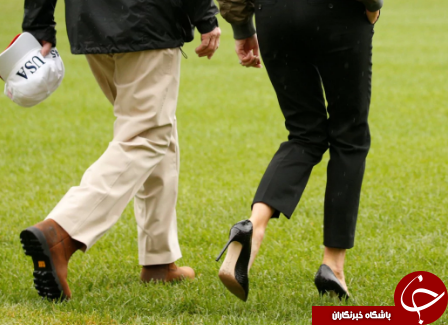 دونالد ترامپ از کفش های جنجالی همسرش دفاع کرد!+ تصاویر