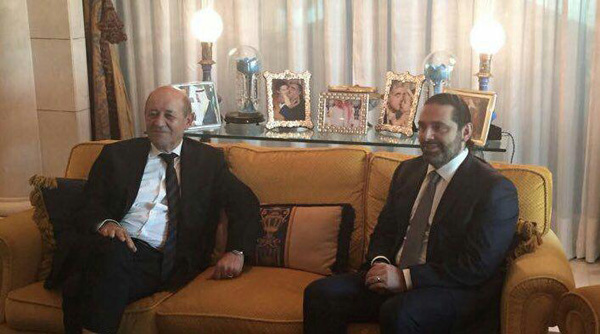 دیدار سعد حریری با وزیر خارجه فرانسه در ریاض + تصاویر